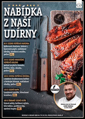 Speciality z naší udírny - Pivnice U Čápa – únor 2019