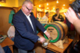 Celebration of the first Pilsner Urquell brew in Pivnice U Čápa, 2014